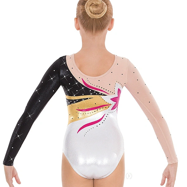 Flower Power Gymnastics Long Sleeve Leotard