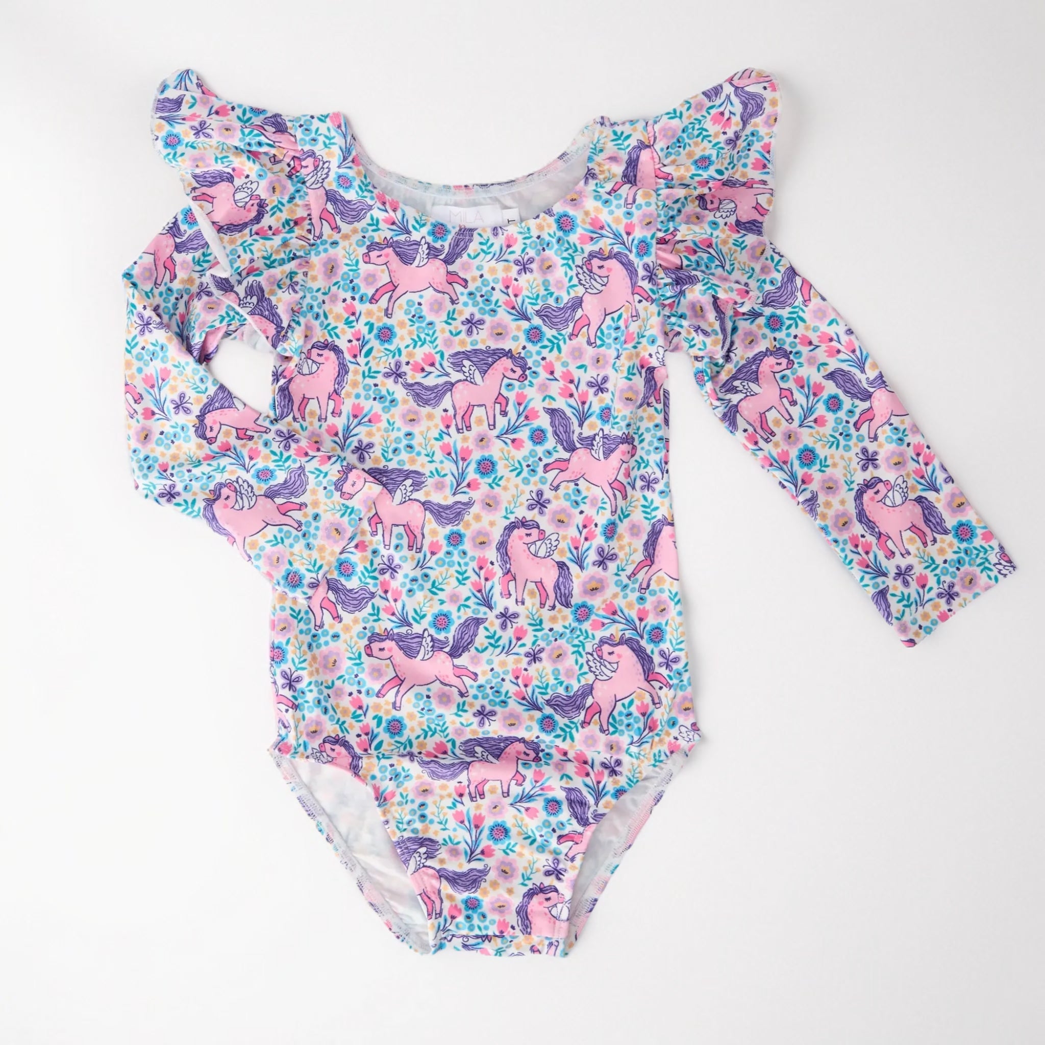 Mila and Rose Printed Long Sleeve Leotard