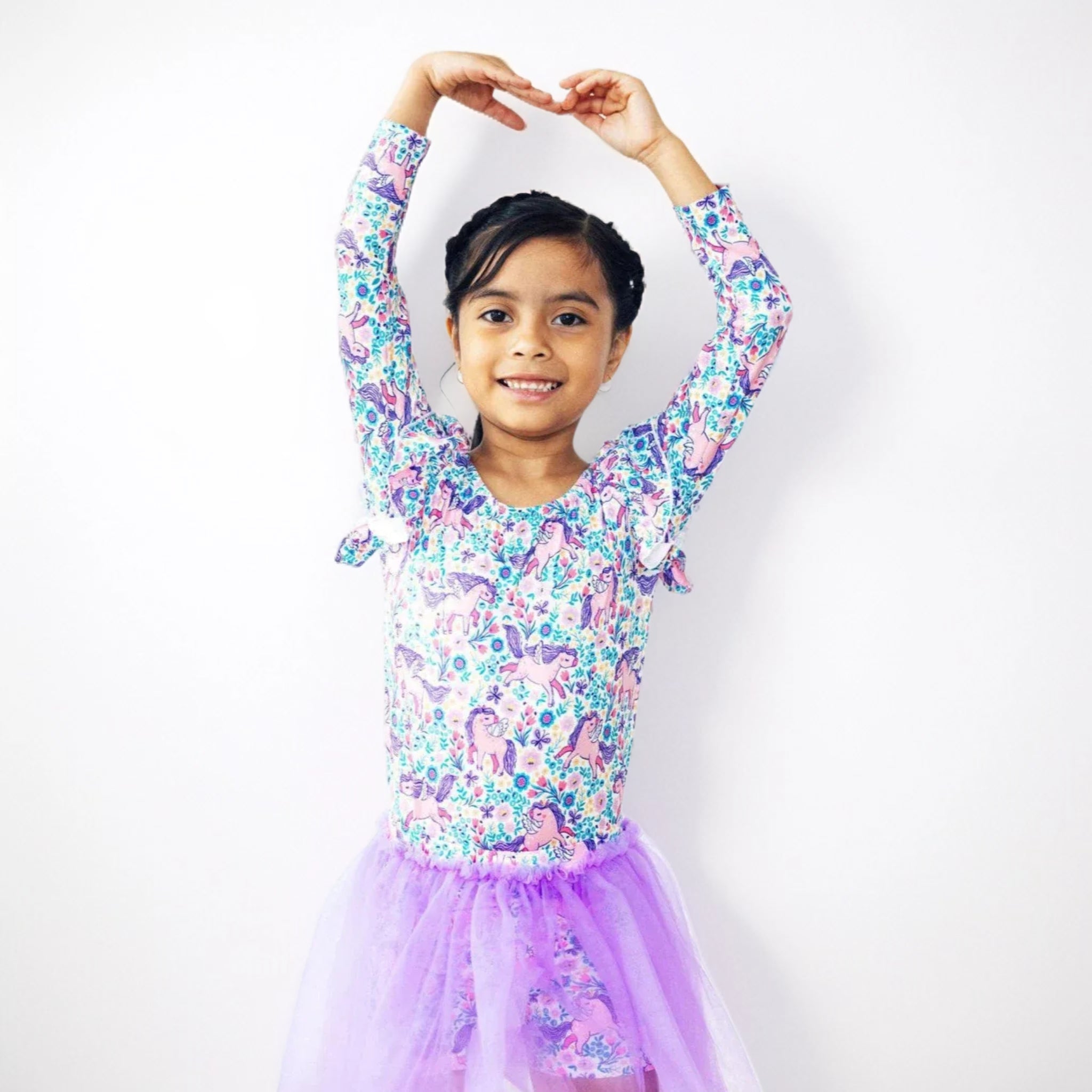 Mila and Rose Printed Long Sleeve Leotard